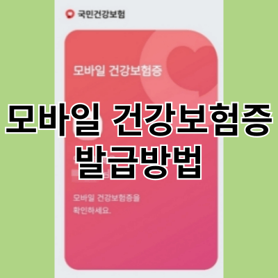 모바일 건강보험증 발급 및 병원 , 약국에서 필수 신분증지참